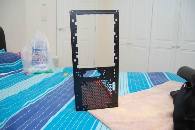 Using Fairy Power Spray to soften and scrape off the paint.  The factory powder coat was still intact underneath.