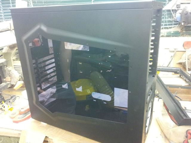 Installing the new side panel window.