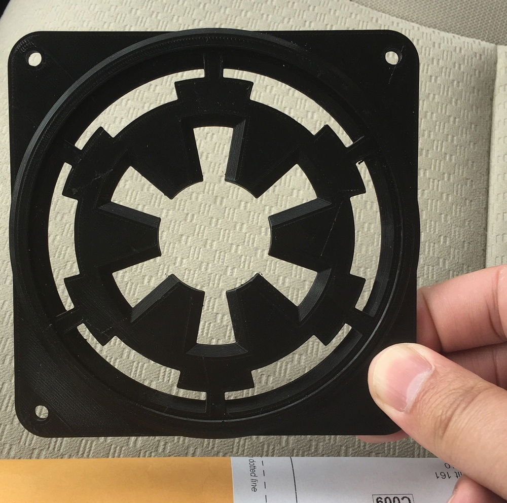 3D Printed Fan Grill: Galactic Empire Symbol