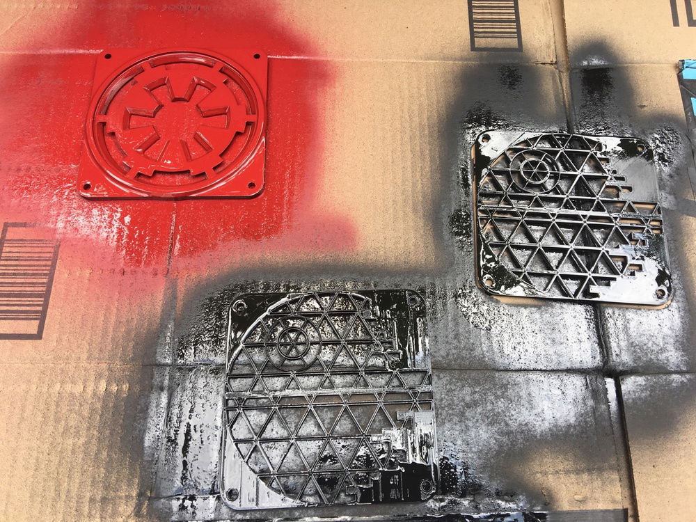 Painted Galactic Empire grill Colonial Red, and the black grills Matte Black