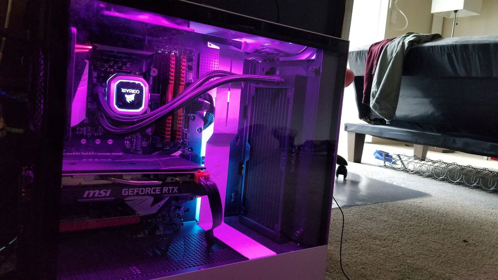 Hotline Miami themed build, lots of light blue and pink