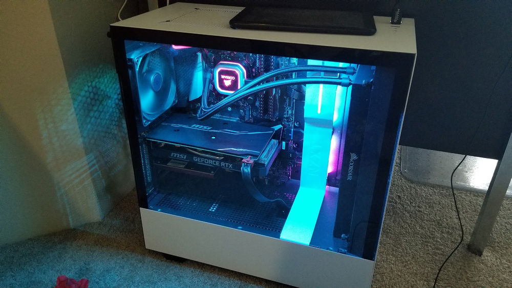 Hotline Miami themed build, lots of light blue and pink