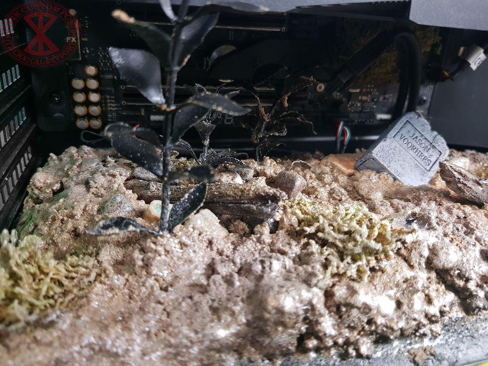 Real Dirt, rocks, moss, and sticks....