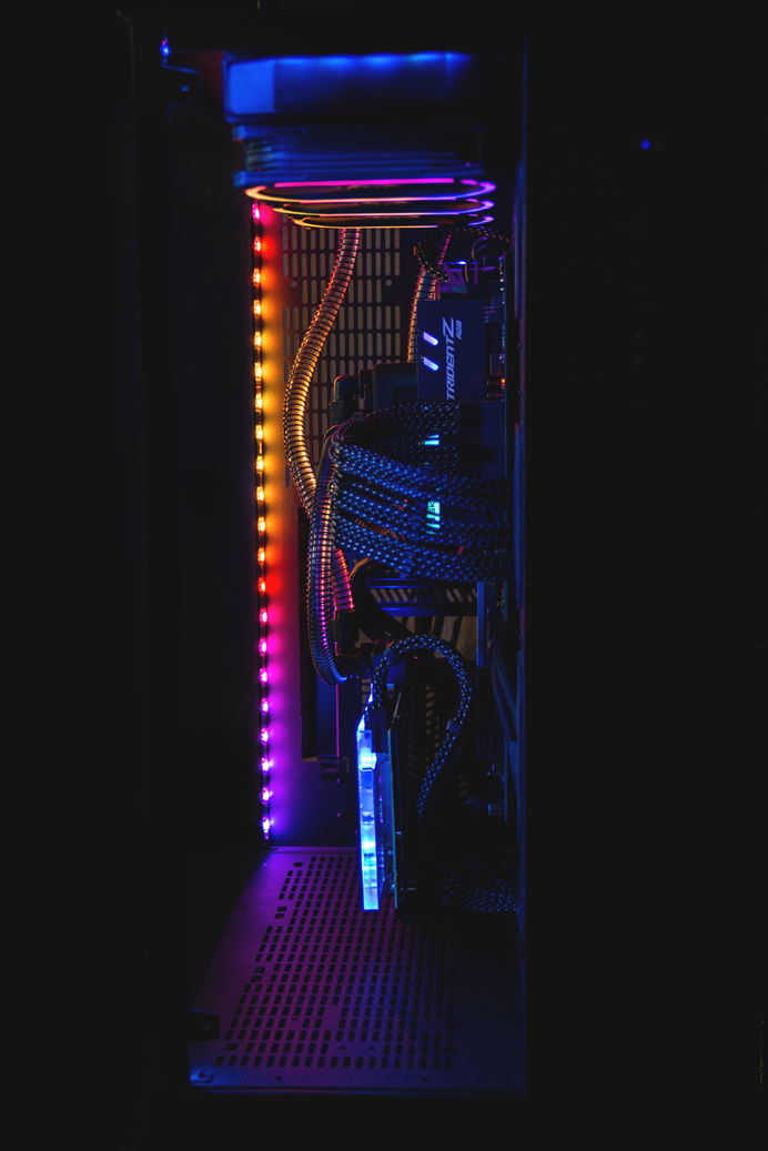 front view into the case