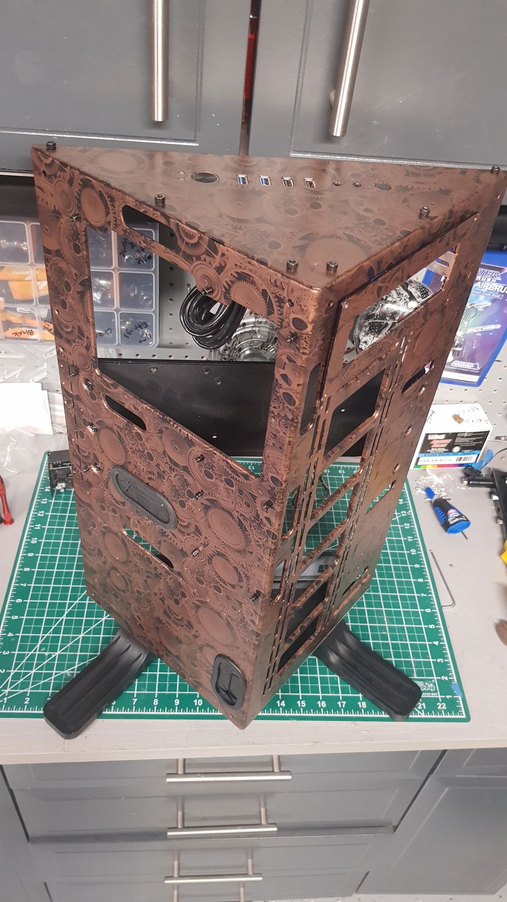 Got her together, and mounted the stand-off's