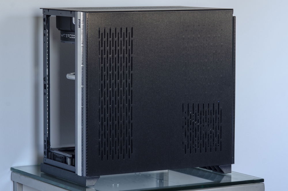 Every single vent you see had to be hand cut with an exact knife. It was not fun. This was before the O11D XL was available and I really wanted a brushed aluminum finish.