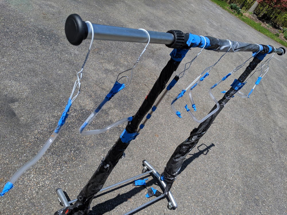 Paint prep. 2 coats of primer. 2 coats of paint, sand, 2 coat of paint.