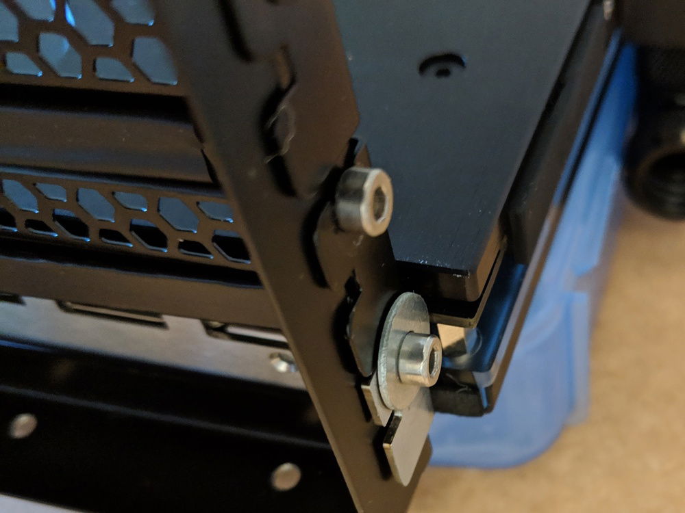 Braced heavy GPU block with a washer and nut on the other side. Really did not want that thing flexing on me.