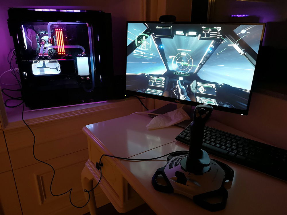 White Blue for Space travel, using iCue for Profile change using one button.