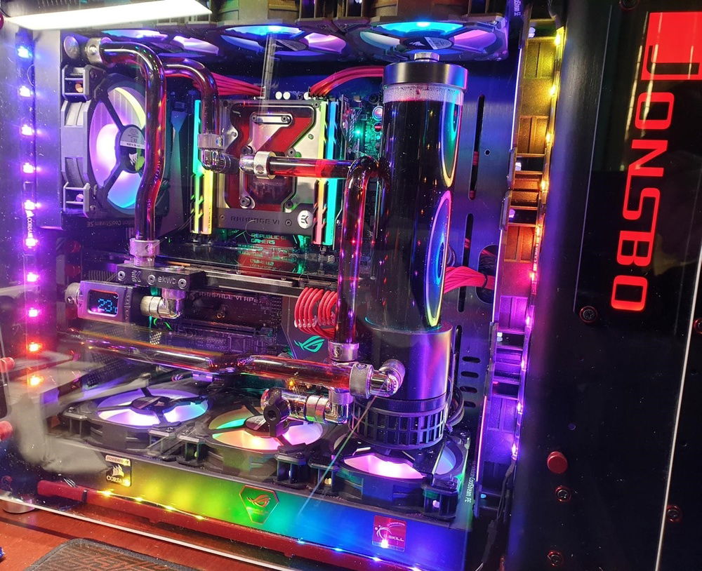that's better with red cables also made a perspex side panel as the glass one is too dark to see through