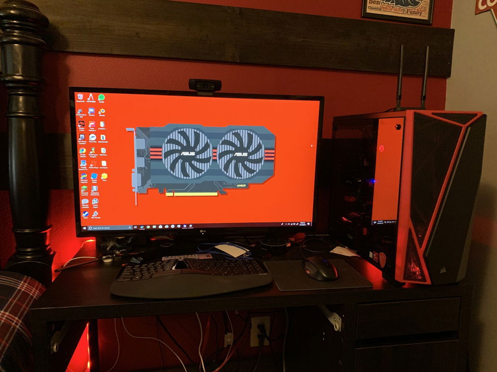 set up on desk