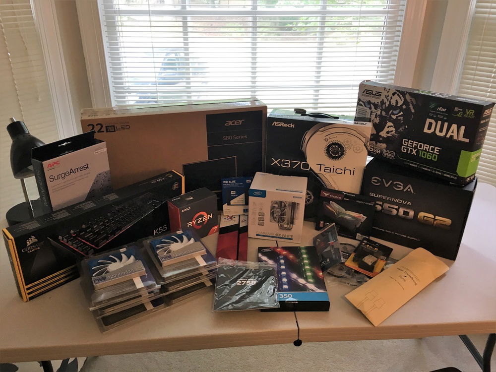 Build items (minus the extra monitor and case that was already modded)