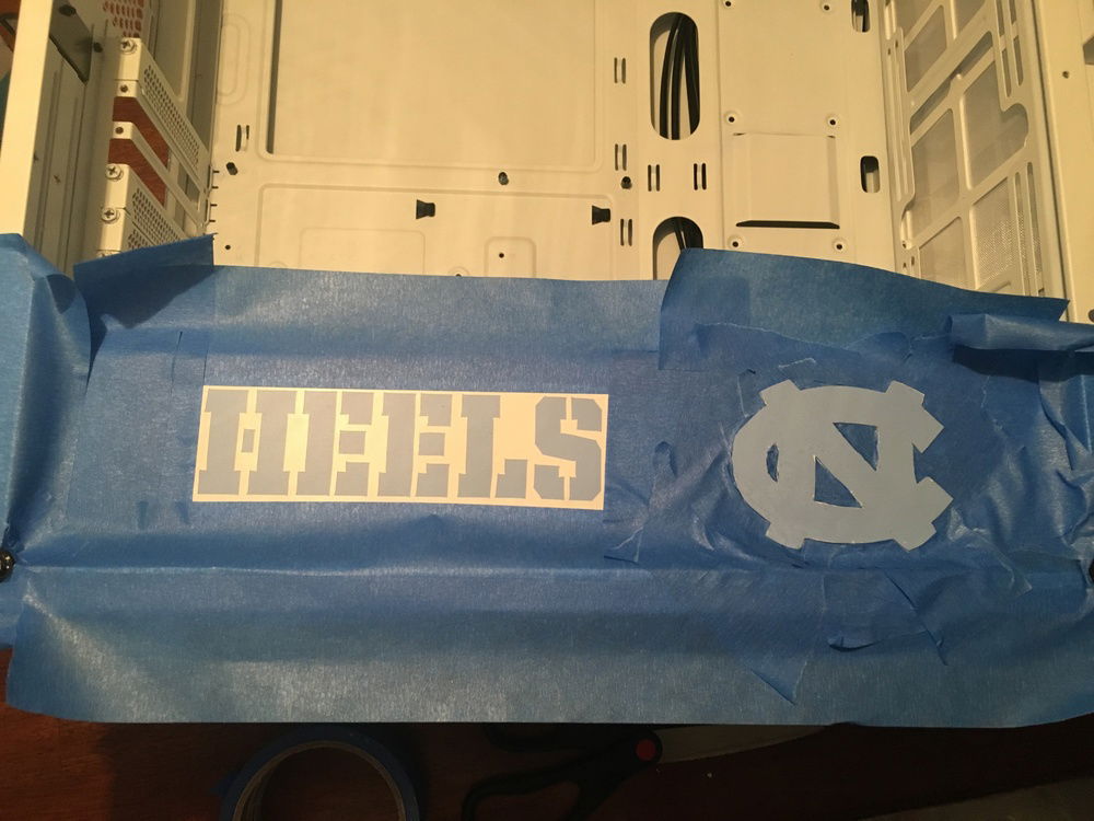PSU shroud with stencils, prior to edits needed on the "HEELS" lettering