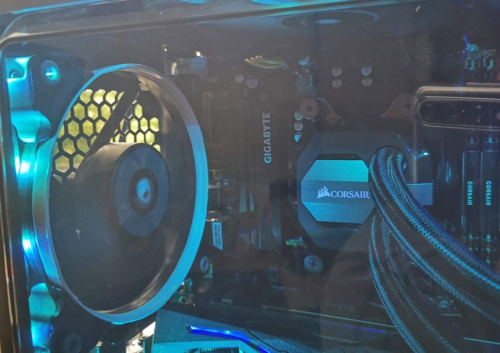 Cpu and fan close up.