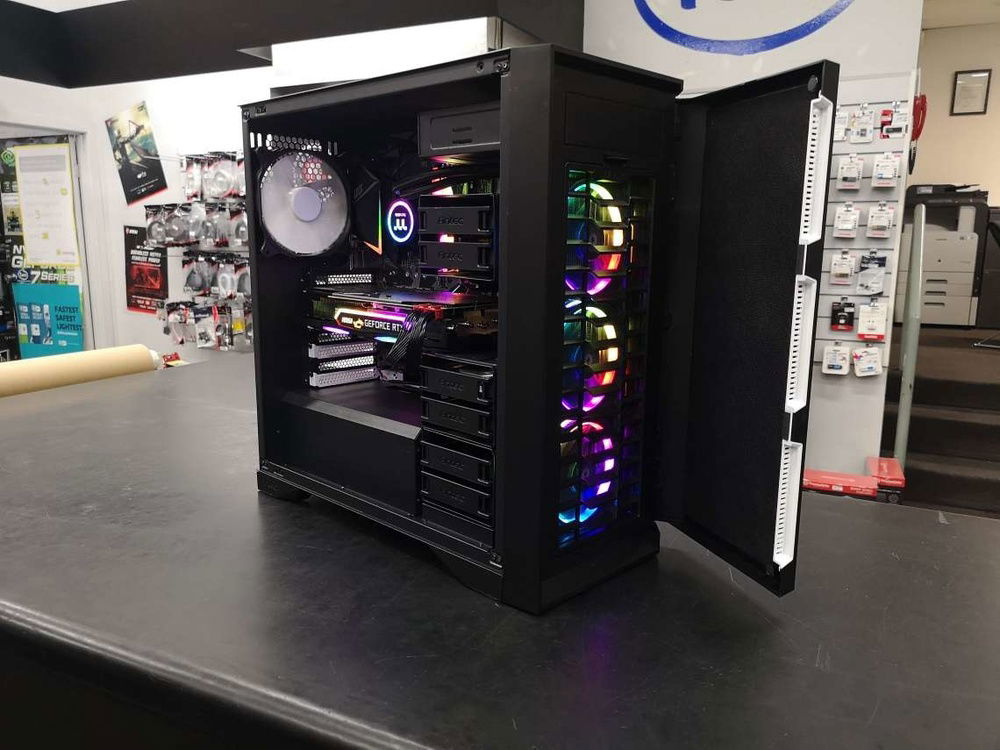 Open side and front door, showing off the RGB