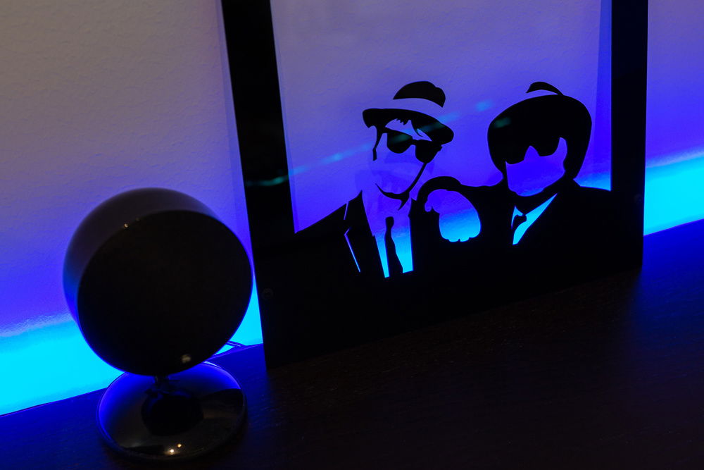 Laser cut custom side panel, 3mm black acrylic with 3mm clear acrylic window.