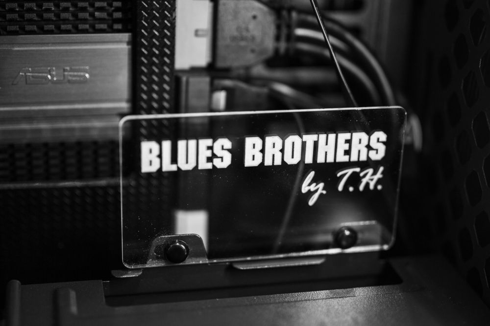 Laser etched title card, made of leftover acrylic.