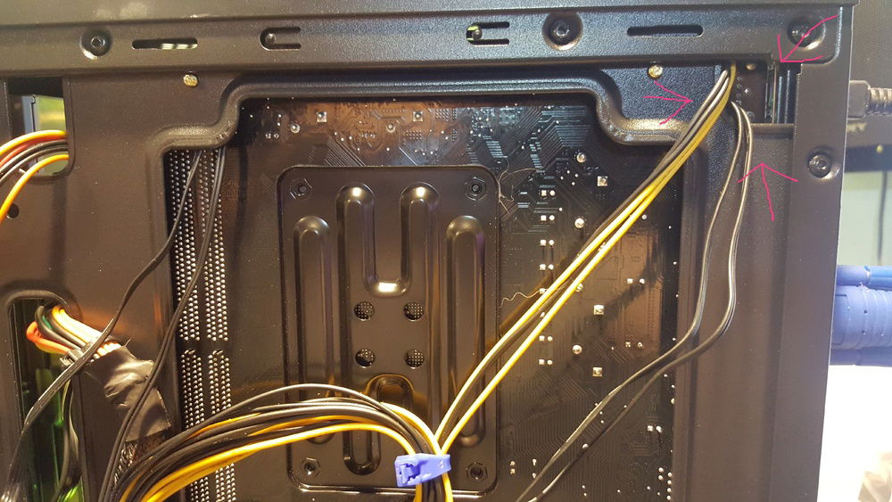 Not much space to thread the EPS &/or fan cables through.