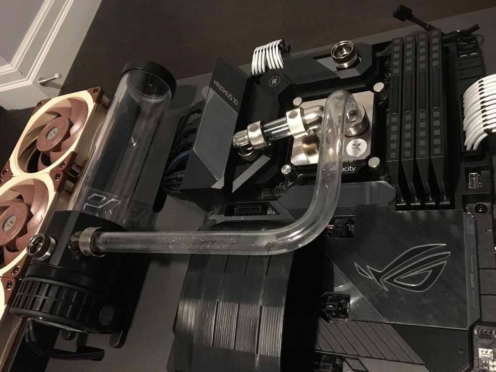 First tube bend... ever.  Did I mention this was my first time doing a custom loop?
