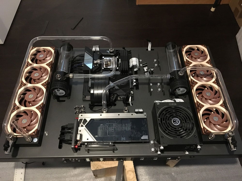 Partially complete.  The long run to the CPU used 97 cm of tubing.