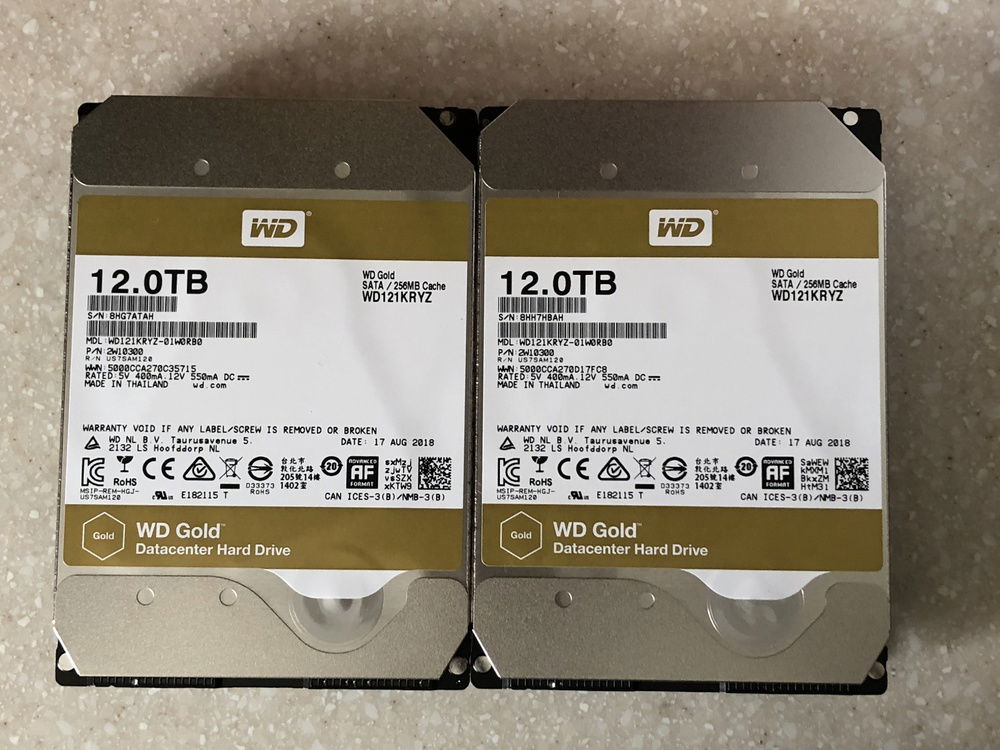 12TB Western Digital Gold drives.