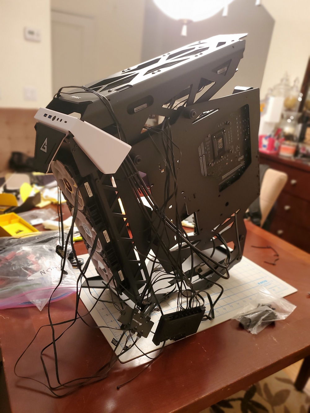 Installed Corsair Commander Pro wired everything up to prep for cable management.