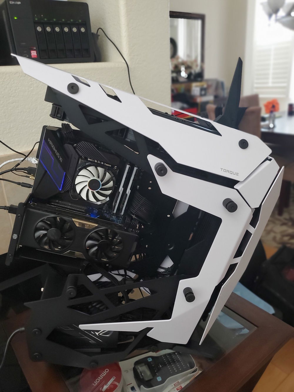 Installed PSU and temporary GPU to get OS installed.