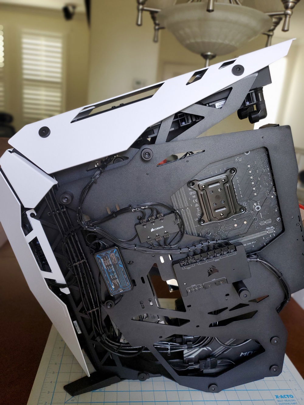 Installed Bykski led/fan controller and cleaned cable runs to allow side panel to fit properly.