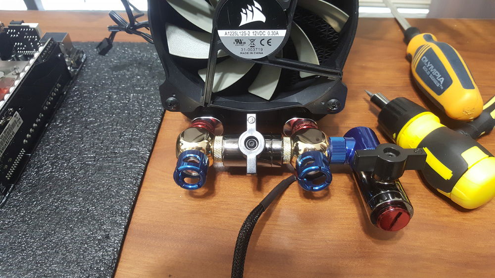 Drain system attached to rad at lowest point of the system.