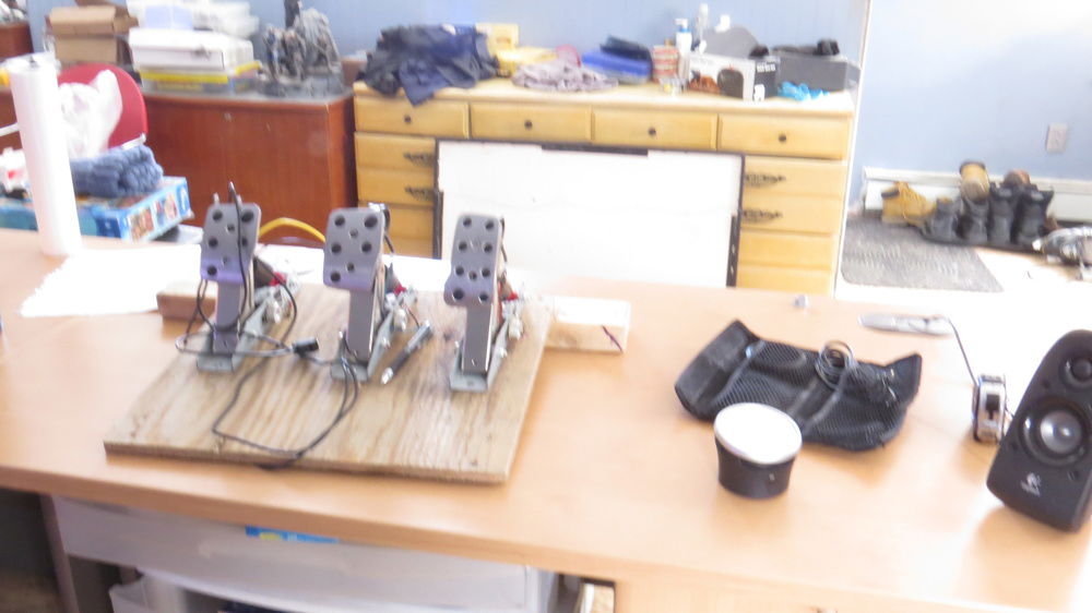 In the middle of measuring pedal base for new setup need to cut wood)
Plus some camera gear and speakers (Bluetooth and desktop