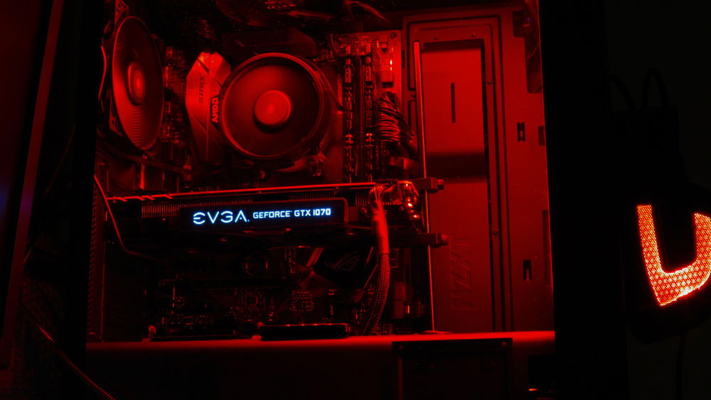 This Is my PC on in all its Red Glory