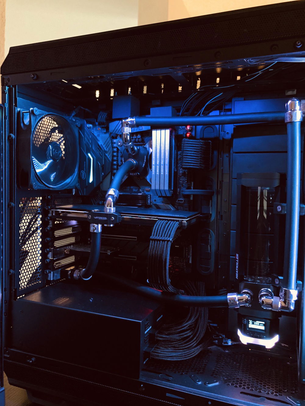with light, but appears blue on camera