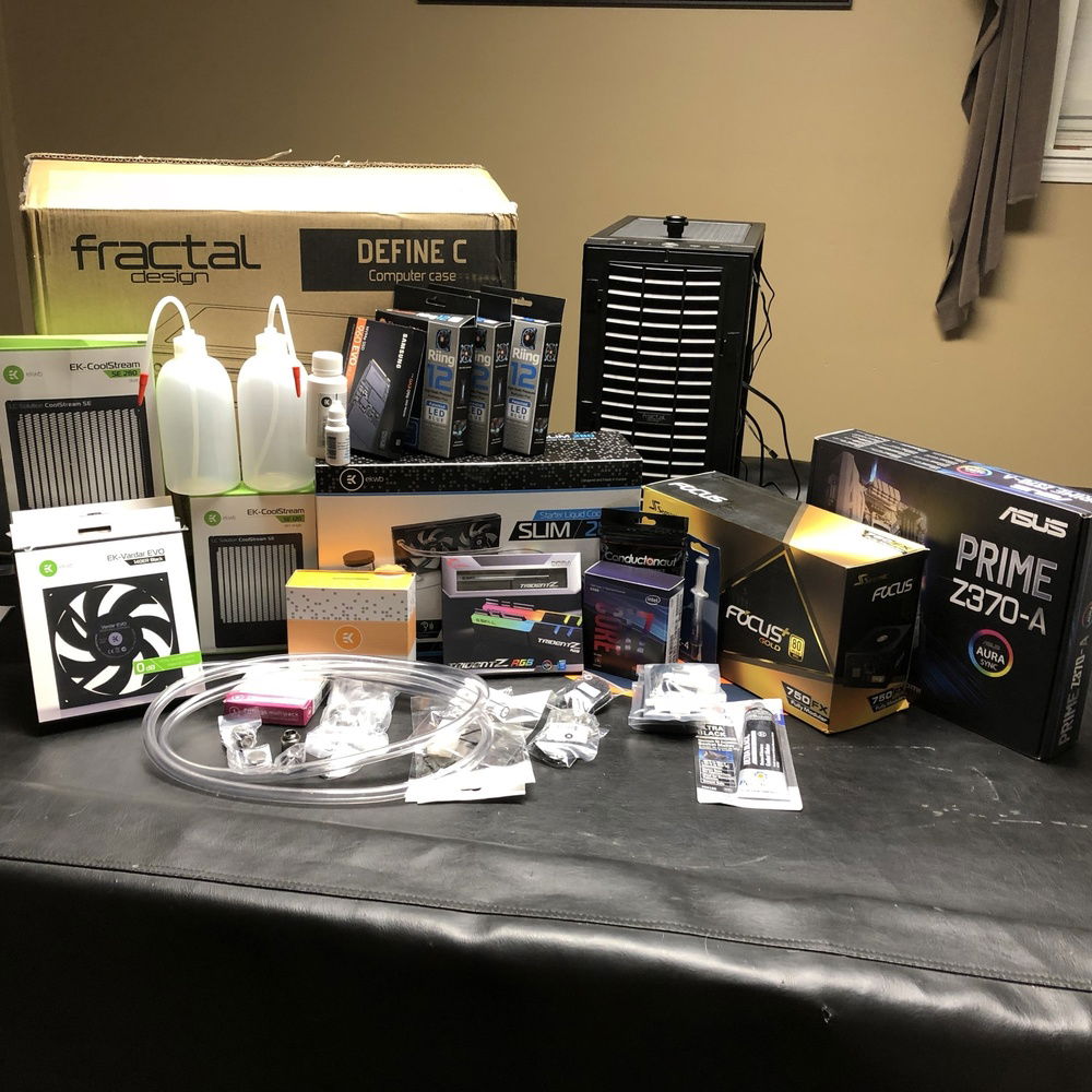 Original pre-assembly parts.  Changed radiators and fans at a later point.