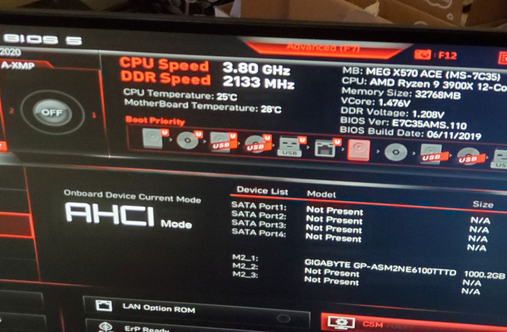 Up & running.  Temp is 25 C without the doors.