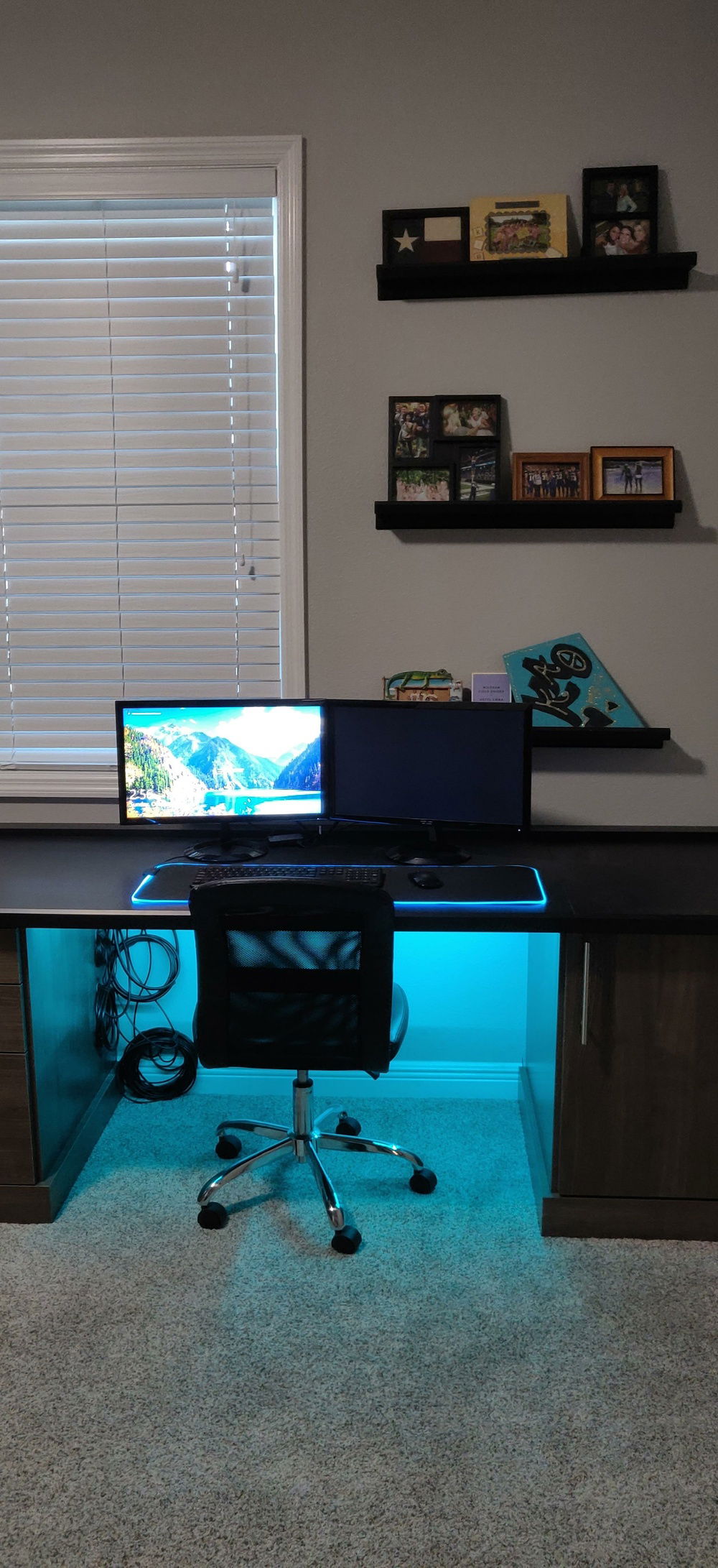 Wife's side. Stuck her with the cables.