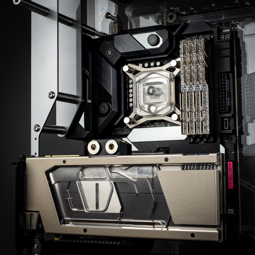 Matching White Gold CPU and GPU Blocks.