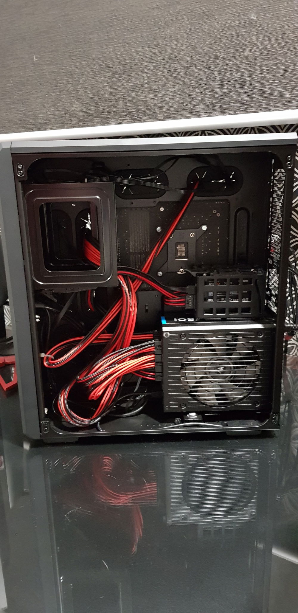 Back of Case - I need some more cable management skills lol Might go custom cables next build