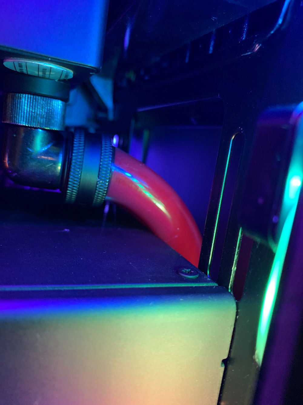 Top Rad flexible tubing under front panel.