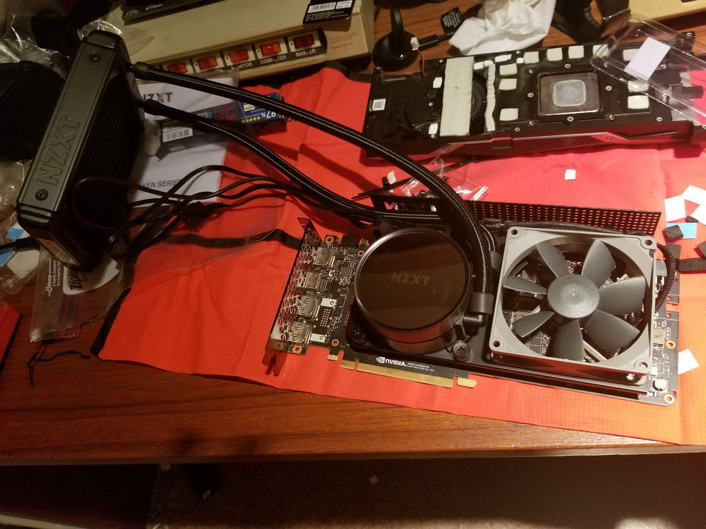 It's Upgrading Time!!! EVGA 1080 Ti FE with the NZXT Kraken G12 bracket, NZXT Kraken X42 140mm AIO, and a Noctua NF-B9 Redux 92mm fan