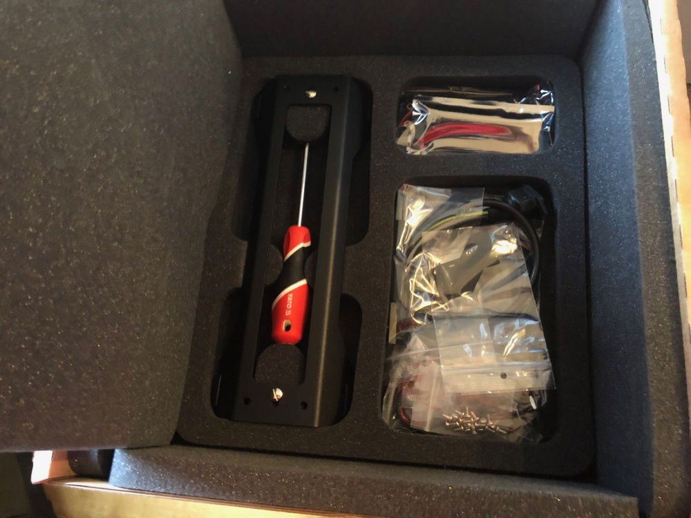 Below the the case are all the accessories and parts needed.