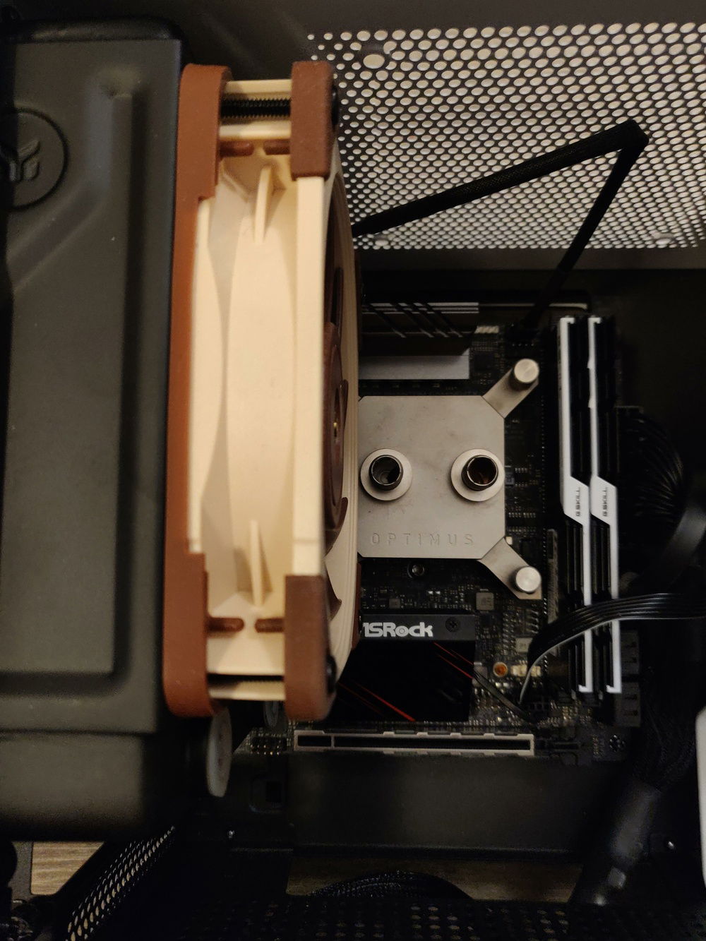 There is just enough space to allow for the CPU inlet tube.