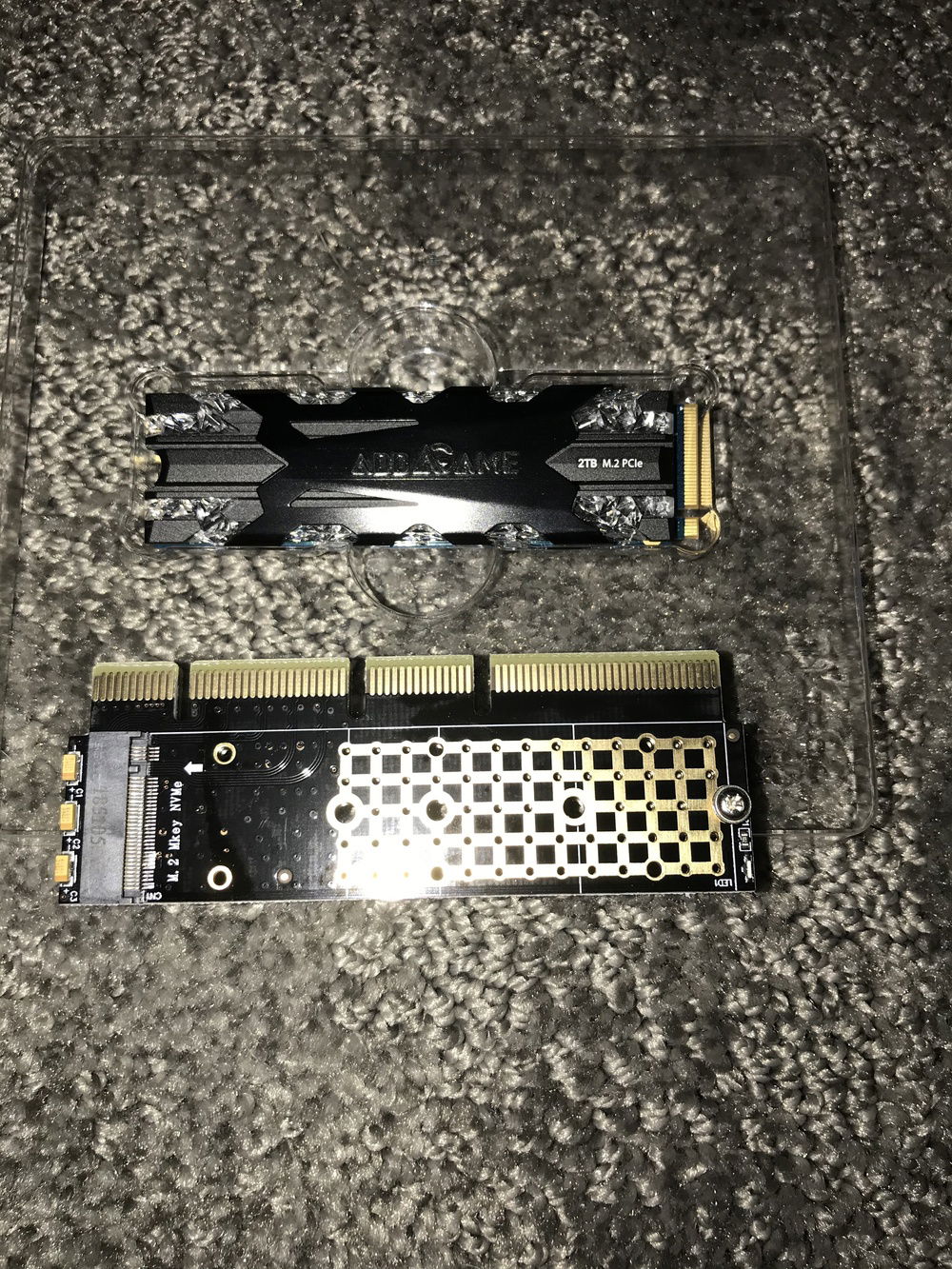 Even though this piece will be very hard to see inside the case it’s one of my favorites, RGB 2 TB M.2MVME, oh joy!!