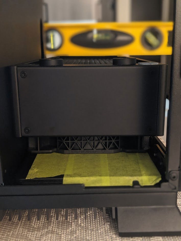 Checking level. Notched fan holes to allow a shift for the rad to sit flush