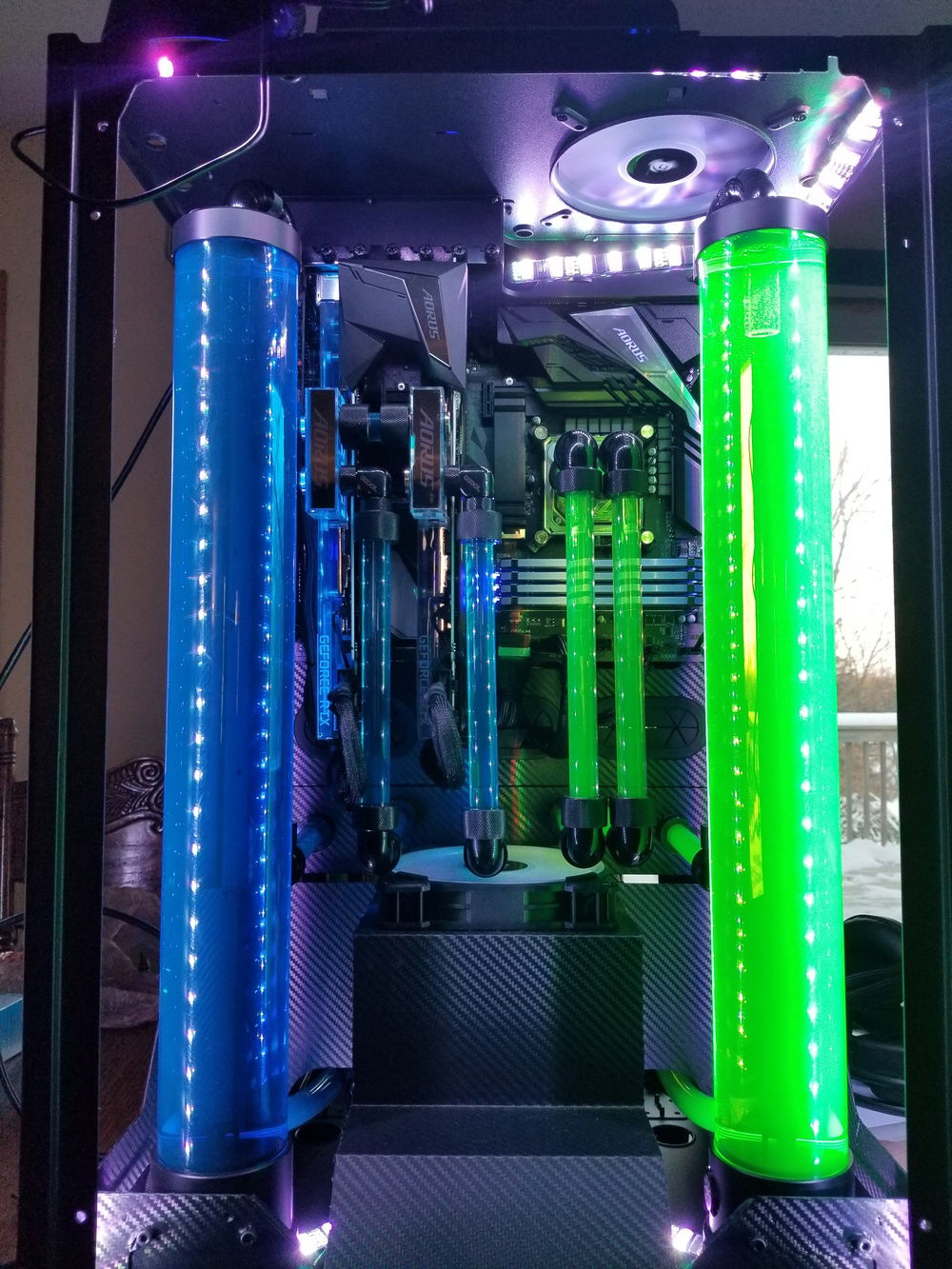 Some white lighting with the UV to light up the case innards better.