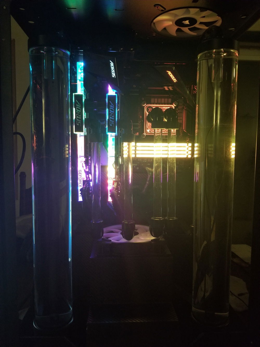 The effects are a good bit more dramatic at night, but now it's time for coolant.