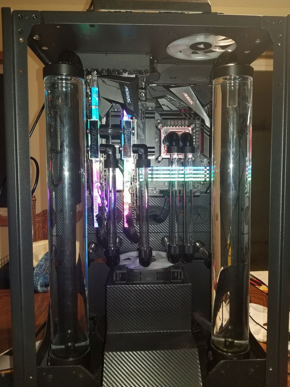 Playing with system lighting while flushing.