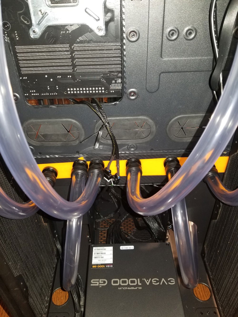 You can see how there isn't a ton of room at the bottom between the radiator and the PSU.  Enough, but no extra.