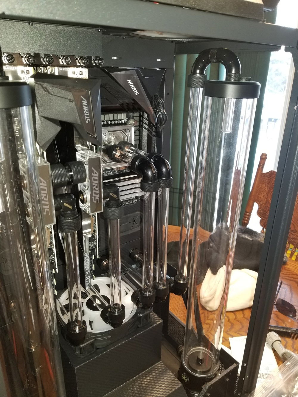 A look at the return line routing for the reservoirs.