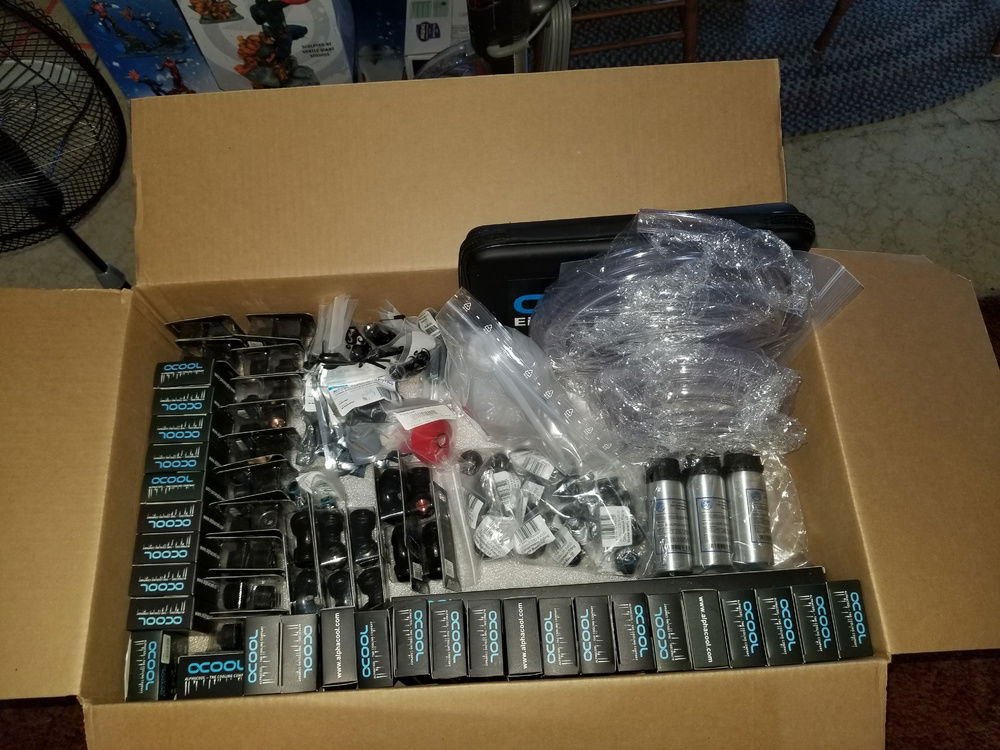 So many fittings.

I didn't get any pictures, but the first hole I tried to drill separated the two plates.  The second hole I tried drilling cracked and then shattered them.  Time for the 3D printer to save the day.