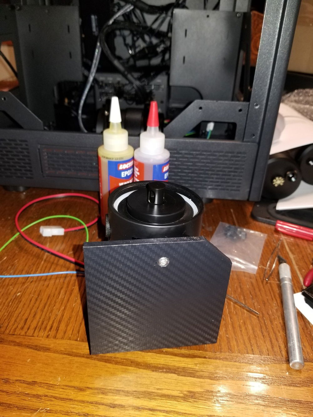 I opted to go with mounting the pumps just to the block and recessing the heads into the block.  The mounts are rock solid by themselves, and it makes installation, and future removal, a little easier.  Luckily I printed them thick enough.  Just center screw mounted here, but I went with two screws on either side to prevent side to side twist.